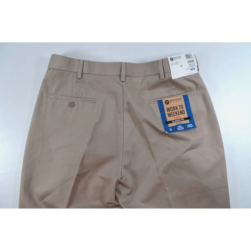 Haggar Designer Work to Weekend Khaki Pants Men's Size 34x30 Comfort‎ Waist